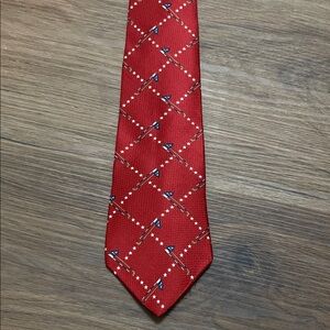 Tommy Hilfiger Red and Blue Geometric Tie